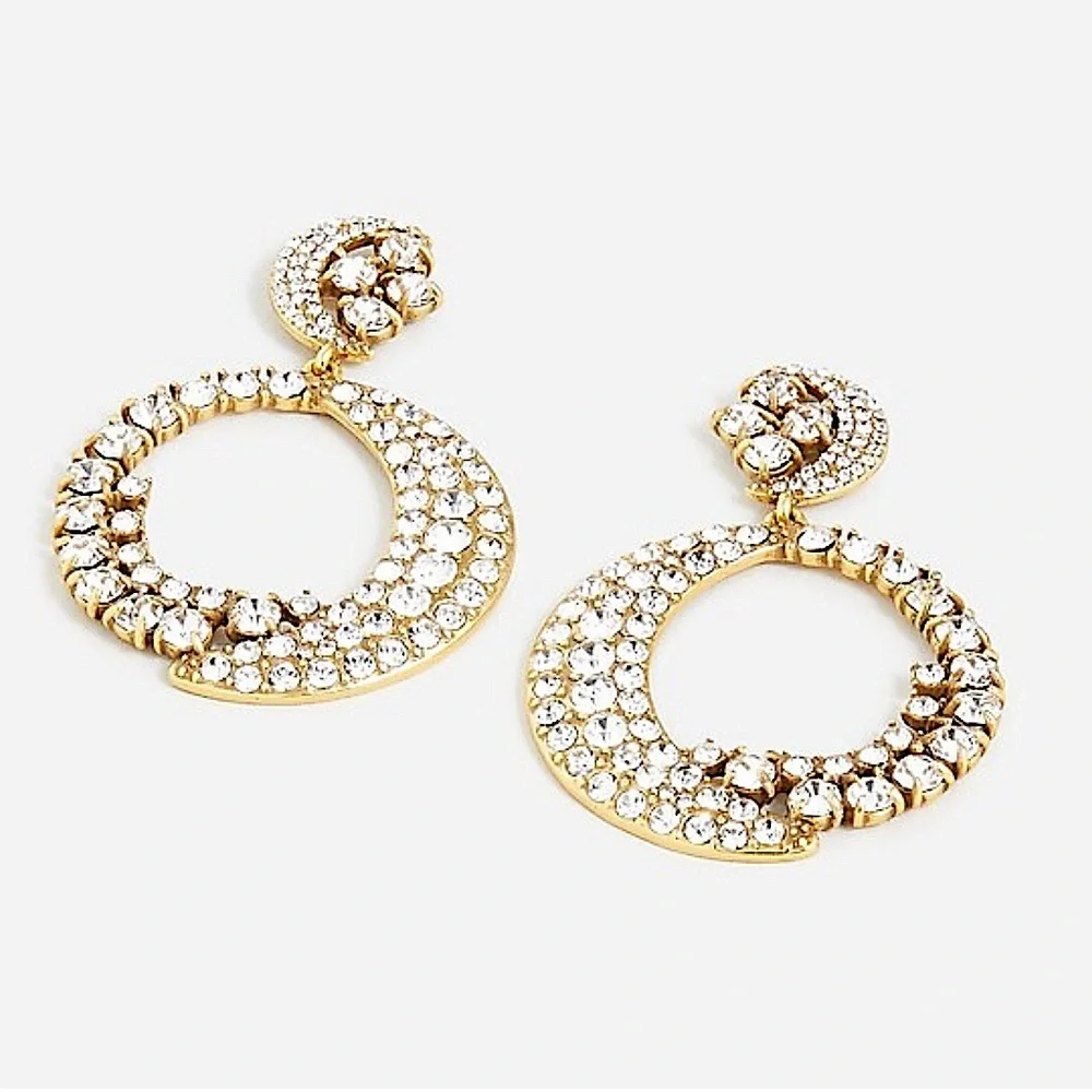 ✨J Crew Celestial Crystal Moon Drop Earrings, NWT✨